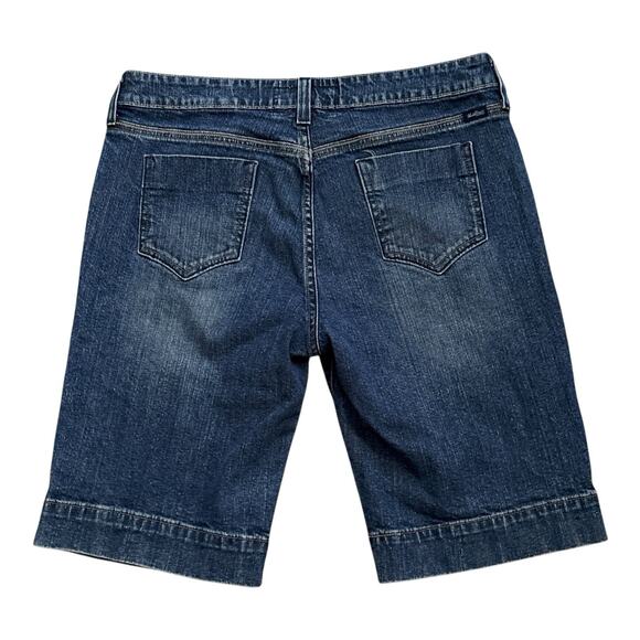 LEVI STRAUSS SIGNATURE Womens Size 14 Low Rise Denim Blue Jean Bermuda Shorts - Picture 2 of 5